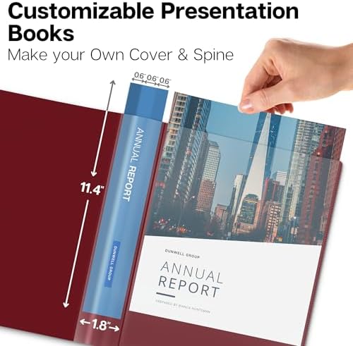 Dunwell Presentation Binder 24-Pocket, Displays 48 Pages, 8.5x11 Portfolio Binder with Plastic Sleeves, Storage and Organizer for Documents, Certificates, Projects, Photos (Ruby) - Image 2