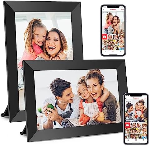 BIGASUO Digital Picture Frame, 10.1" Frameo Digital Frame WiFi with 32GB Memory, 1280x800 IPS Touch Screen, Send Photos/Videos from Your Phone Anywhere, Photo Gifts for Parents and Grandparents 2 Pack by BIGASUO