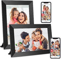 BIGASUO Digital Picture Frame, 10.1" Frameo Digital Frame WiFi with 32GB Memory, 1280x800 IPS Touch Screen, Send Photos/Videos from Your Phone Anywhere, Photo Gifts for Parents and Grandparents 2 Pack by BIGASUO
