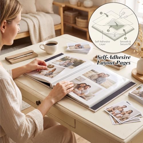 Photo Album Self Adhesive Scrapbook Album, for 4x6, 5x7 & 8x10 Photos - Image 3
