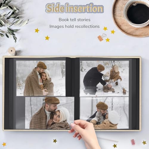 Popotop 4x6 Photo Album 200 Pictures, Linen Hardcover, Reinforced Spine - Image 5