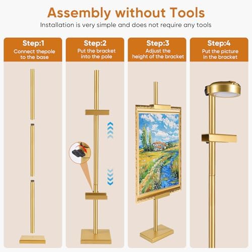 30'' Adjustable Tabletop Easel Stand with Rechargeable 13RGB Poster Light - Image 5