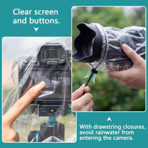 Sabary 10 Clear Camera Rain Covers Waterproof PE Lens DSLR Sleeves - Image 4