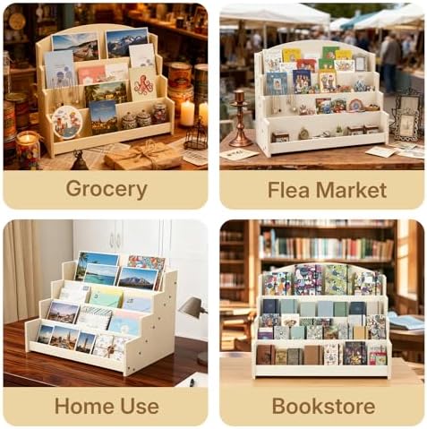4 Tier 1Pc Wooden Greeting Card Display Stand - Image 7