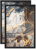Fxojyvo 11x16 Picture Frame Set of 2 Black Engineered Wood Wall Hanging by Fxojyvo