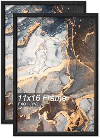 Fxojyvo 11x16 Picture Frame Set of 2 Black Engineered Wood Wall Hanging by Fxojyvo