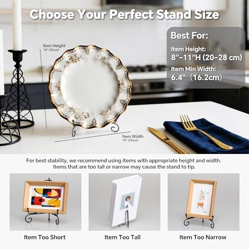 Artliving Plate Stands for Display, 8 Inch Black Iron Easel Plate Display Photo Holder Stand, Displays Picture Frames, Decorative Plates, Tablets and Art (4 pack) - Image 5