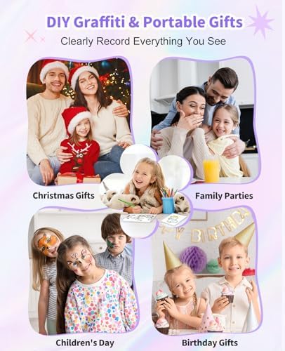 Kids Camera Instant Print, 1080P Dual-Lens Digital Camera for Kids, Purple - Image 7