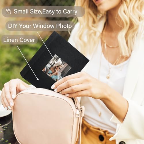 Artmag Mini Photo Album 4x6 50 Pockets 2 Pack, Linen Cover with Front Window Album Each Holds 52 Vertical Photos for Family Wedding Baby Children (Black) - Image 6