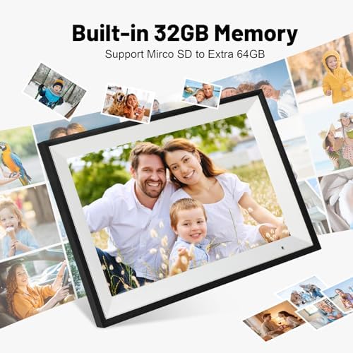 Digital Picture Frame, 10.1 Inch Picture Frame with 1280*800 HD IPS Touch Screen, Smart Digital Photo Frame Built-in 32GB Memory, Auto-Rotate Easy Setup to Share Photos or Videos via AiMOR APP (Black) - Image 4