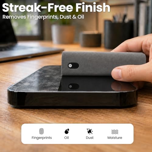 EVEO Car Screen Cleaner Spray and Wipe -2-in-1 iPhone Cleaner, iPad Screen Cleaner & Phone Screen Cleaner - Touchscreen Mist Cleaner for Laptop, Computer, MacBook and More - 2 Pack (Grey & Grey) - Image 5