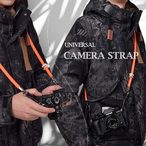 VOVMOEYA Nylon Braided Camera Rope Strap, Camera Neck Shoulder Strap with O-Ring for DSLR & Mirrorless Camera - Orange - Image 2