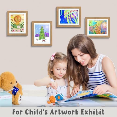 2 Pack 10x12.5 Front-Opening Kids Artwork Frames Changeable (Brown) - Image 4