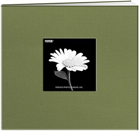 Pioneer Book Cloth Cover Post Bound Album, 8 by 8-Inch, Herbal Green by PioneerPhotoAlbums