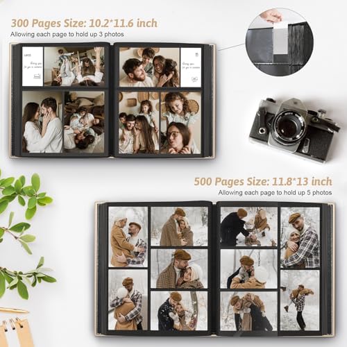 Popotop 4x6 Photo Album Holds 500 Pictures, Vegan Leather Hardcover - Image 5