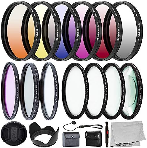 Ultimaxx 67MM Lens Accessory Kit - 6PC Gradual Color Filter + UV CPL FLD Filter + Macro Close Up Set (+1 +2 +4 +10) by Ultimaxx