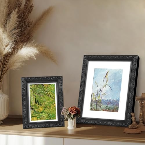 VIOLABBEY 8x10 Picture Frame Black, Ornate Vintage Photo Frame - Image 5