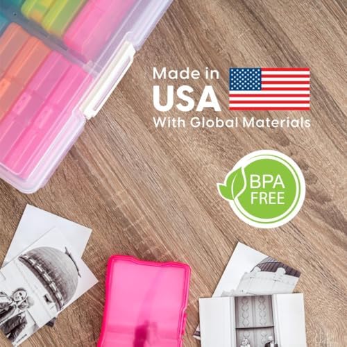 IRIS USA Photo Storage Box |Made in USA| 16 Cases - (2-Pack) - Clear/Multi - Image 2