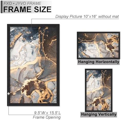 Fxojyvo 10x16 Picture Frame Set of 6 Black Engineered Wood Wall Hanging - Image 4