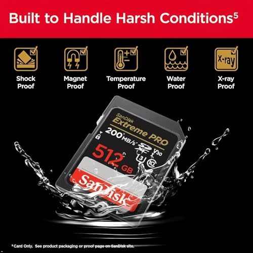 SANDISK 512GB Extreme PRO SDXC UHS-I Memory Card - C10, U3, V30, 4K UHD, SD Card - SDSDXXD-512G-GN4IN - Image 5