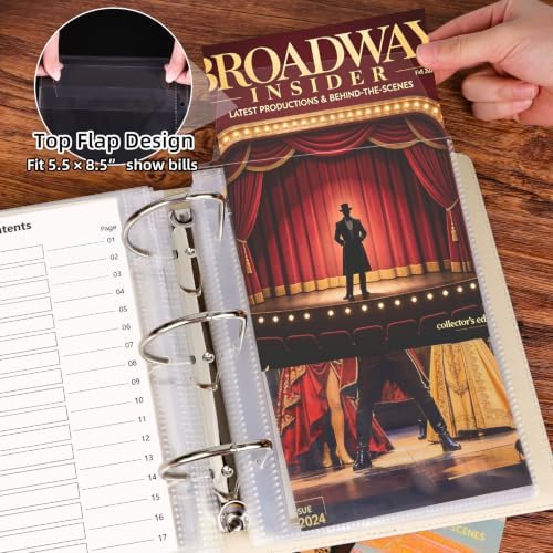 HAUTOCO Show-Bill Binder with 36 Sleeves for 8.5" x 5.5" Broadway Programs - Image 4