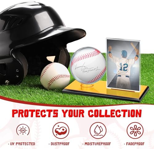 DoubleFill Acrylic Display Case Ball Cards,Golden,Small,Baseball - Image 3