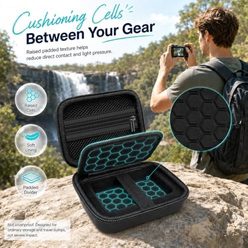 Comecase Camera Case for Kodak PIXPRO FZ55/FZ45, 2 SD Card Slots, Jet Black - Image 3