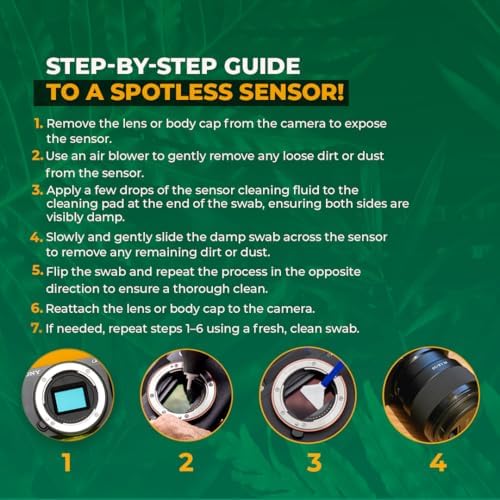 REFLEX CAMERA Professional Sensor Cleaning Kit, Alcohol-Free Solution – Safe, Residue-Free for Sony, Canon, Nikon DSLR and Mirrorless Cameras (APS-C 6Pk) - Image 4