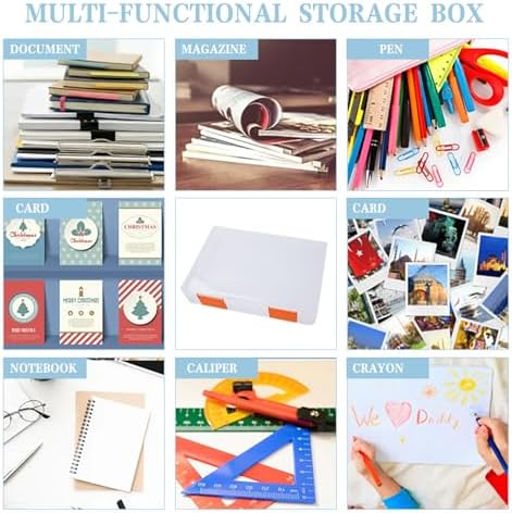 12 Pcs Clear Paper Storage Box, Multicolor, 12.4x9.84x1.18 Inches - Image 5