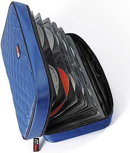 CCidea 96 Capacity CD/DVD Case Holder Portable Wallet Disc Storage Binder for Car, Home, Travel (96-Blue) Specials - Image 2