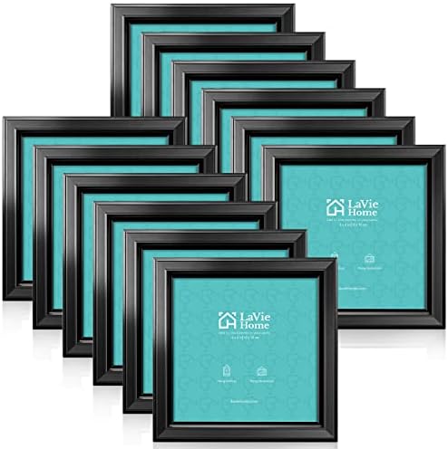 LaVie Home 4x4 Picture Frames (12 Pack, Black) Simple Designed Photo Frame with High Definition Glass for Wall Mount & Table Top Display, Set of 12 Classic Collection by LaVieHome