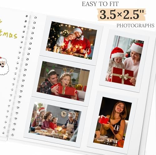 Scrapbook Photo Album 8"x8" 20 Sheets 40 Pages Hardcover Kraft Paper White - Image 4
