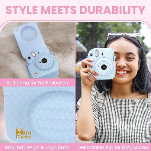 Fujifilm Instax Mini 12 Instant Camera Pastel Blue + Minimate Custom Designed Case + Fuji Instax Film 10 Sheets & Album - Image 6