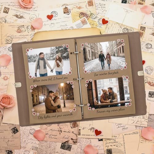 Vienrose Photo Album Scrapbook Kit, 9x6.5 Inch, 60 Pages, Dark Brown - Image 2