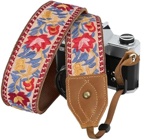 Padwa Lifestyle 2" Wide Classic Crazy Horse Art Cowhide Head Cotton Camera Straps for Photographers by PadwaLifestyleCameraStrap