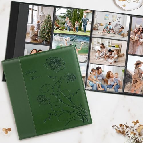 Artmag 600 4x6 Photo Picutre Album, Extra Large Capacity Leather Cover Photo Albums Holds 600 Horizontal and Vertical 4x6 Photos for Wedding Family (Dark Green) - Image 4