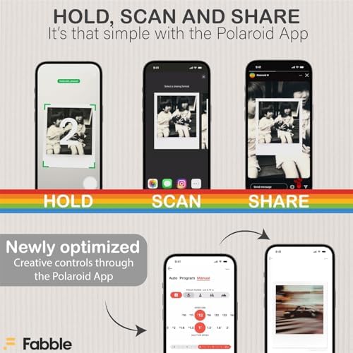 Polaroid Flip Instant Camera Black Bundle with Color i-Type Film (8 Photos), Hard Protective Case, 6ft USB Type-C Cable, and Grey Microfiber Cleaning Cloth - Image 7