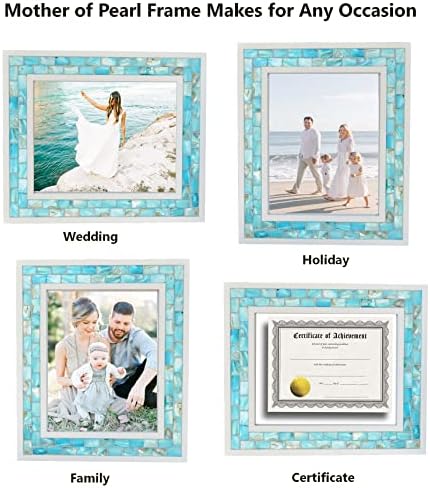 Beach Picture Frame 8x10 Blue,Mother of Pearl Picture Frame,1pc - Image 3