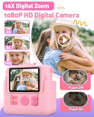 Kids Camera Instant Print,1080P Digital Camera Toy for 3-8 Girls - Image 4