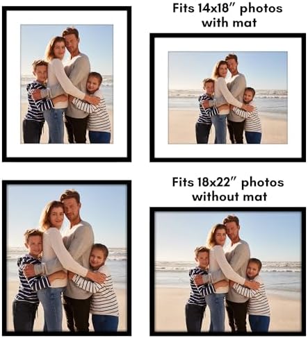 Americanflat 18x22 Poster Frame 5-Pack - Matted to 14x18 - Black - Image 4
