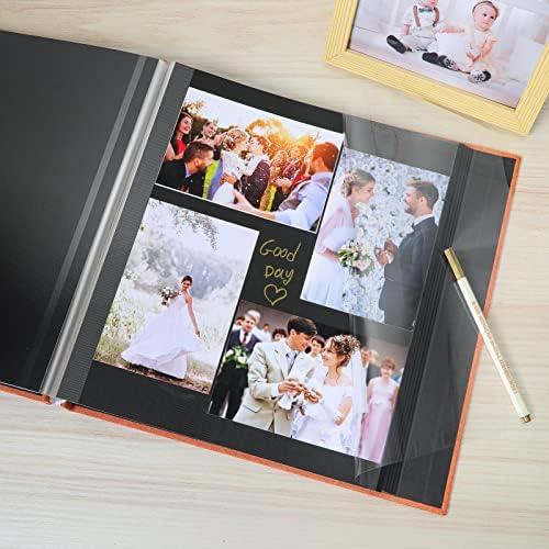 Spbapr Large Photo Album Self Adhesive Linen Cover Magnetic Scrapbook Album DIY Scrap Book 60 Black Sticky Pages for 4x6 5x7 8x10 10x12 Pictures with A Metal Pen - Image 4