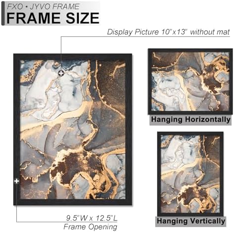 Fxojyvo 10x13 Picture Frame Set of 6 Black Engineered Wood Wall Hanging - Image 4