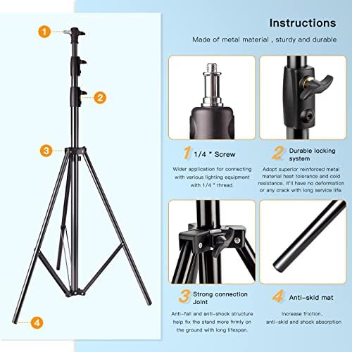 Godox Heavy Duty Aluminum Photography Light Tripod Stand for Studio Photography Lighting, Backgrounds, Monolights, Strobe Flash - 286CM, 112 Inches - Image 7