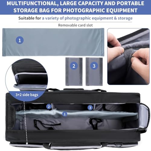 Tripod Carrying Case, 30.7" Heavy Duty Tripod Bag with Padded Divider - Image 4