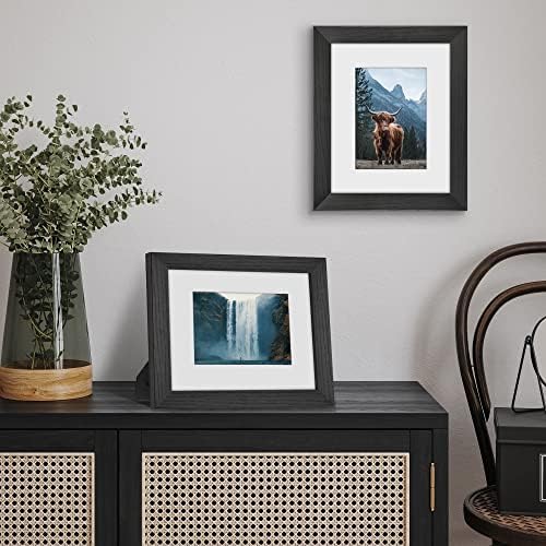 Americanflat 8x10 Picture Frame - Matted to 5x7 - Engineered Wood - Black - Image 6