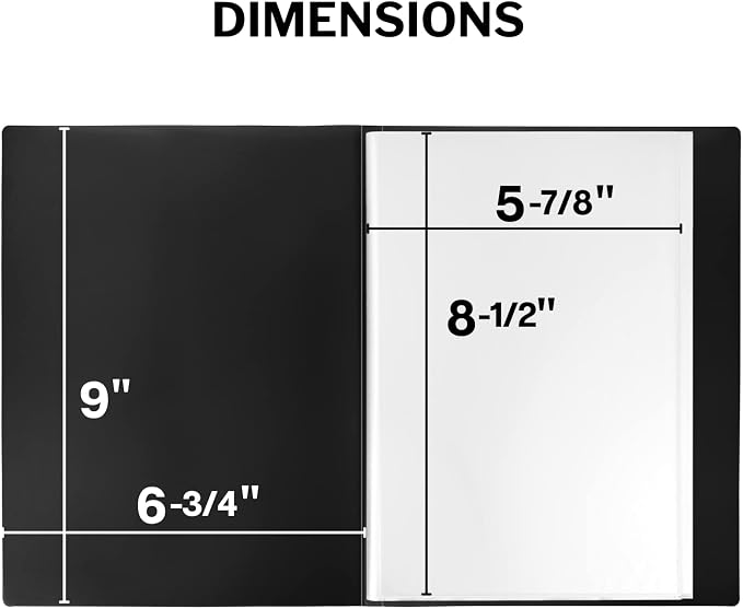 Dunwell Presentation Book 24-Pocket 5.5x8.5, Sleeves, 12-Pack, Black | Acid-Free Poly, Displays 48 Pages, Tear-Resistant Sleeves, Ideal for Documents & Artwork - Image 3