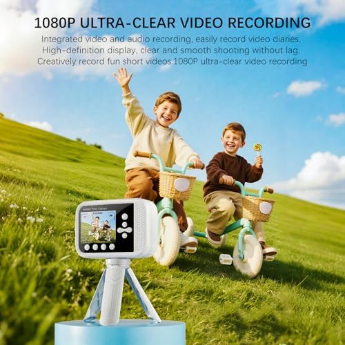 Kids Camera Instant Print,Kids Digital Camera with 3 Color Print Paper,32GB & Mini Tripod,48MP & 1080P Video Christmas Birthday Gifts for Girls and Boys Age 3-12 (White) - Image 3