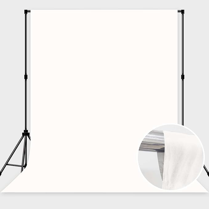 White Photo Backdrop Background Fabric Professional Photography 6x9ft | Seamless Design eliminates Wrinkle Portrait Photography Wedding Dark Theme Decorations - Image 2