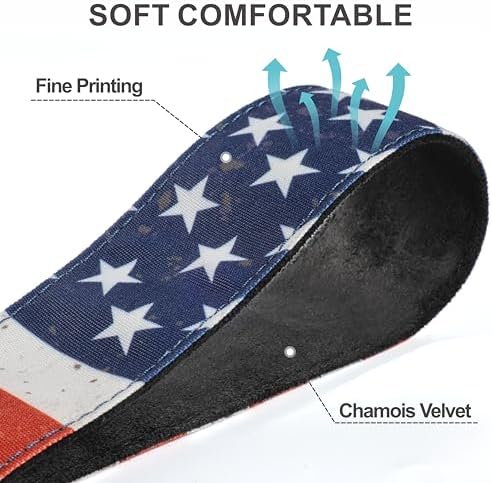 Padwa Lifestyle American Flag Print Camera Strap - 2" Full Grain Leather Ends, Vintage Flag Pattern Camera Straps for Photographers, Soft Chamois Velvet Padded Strap Quick Release fits All Cameras - Image 3