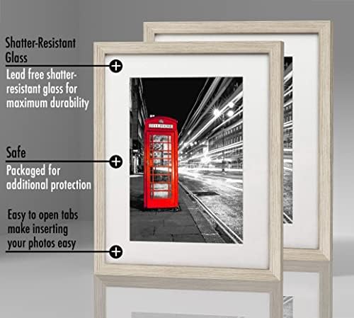 Americanflat 11x14 Picture Frame 2-Pack - Matted to 8x10 - Driftwood - Image 3